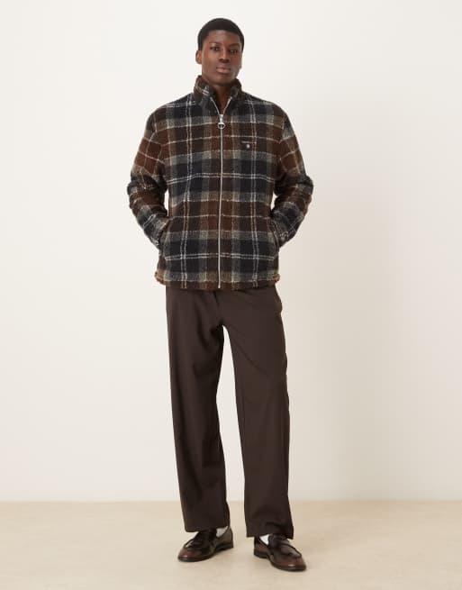 Barbour Tartan fleece zip through in midnight oak tartan - DGREEN, 2 of 5