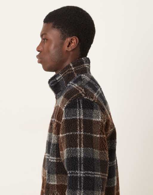 Barbour Tartan fleece zip through in midnight oak tartan - DGREEN, 4 of 5