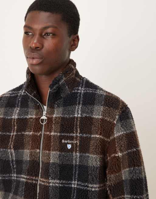 Barbour Tartan fleece zip through in midnight oak tartan - DGREEN, 5 of 5