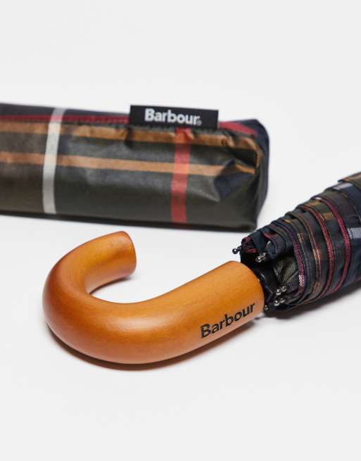 Barbour Tartan mini umbrella in classic - DGREEN, 3 of 3