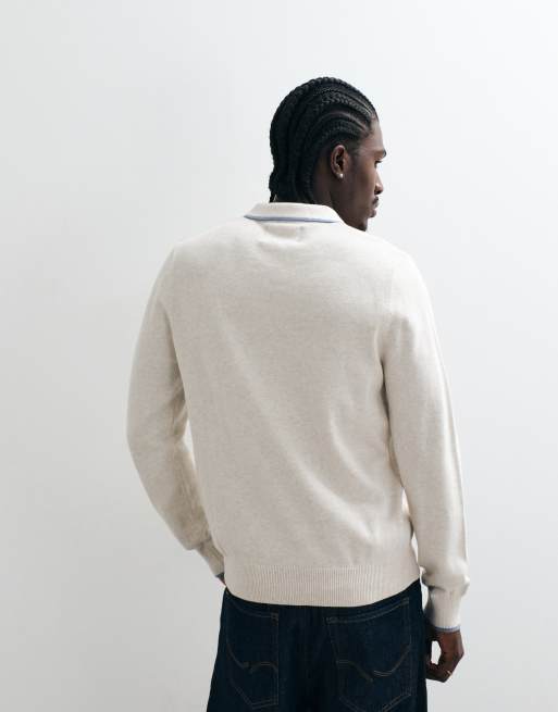 Barbour Taunton knitted logo polo shirt in white, 3 of 5