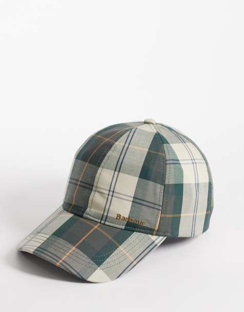 Barbour Telfield tartan logo cap in green - view 1