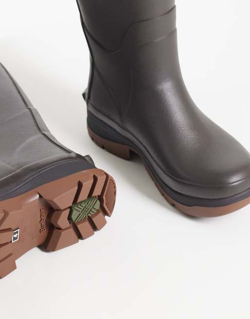 Barbour Tempest tall welly boots in brown, 3 of 4