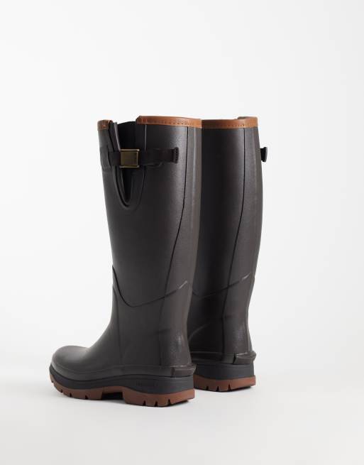 Barbour Tempest tall welly boots in brown, 4 of 4