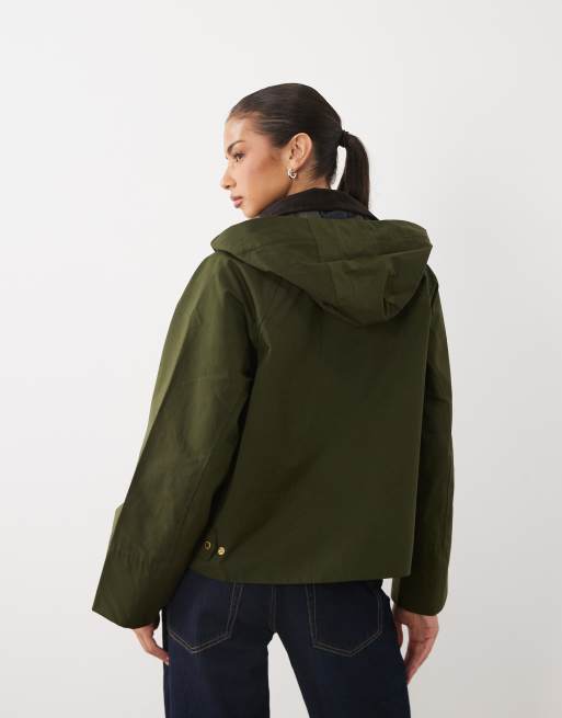 Barbour Terrington showerproof hooded jacket in olive green, 4 of 4