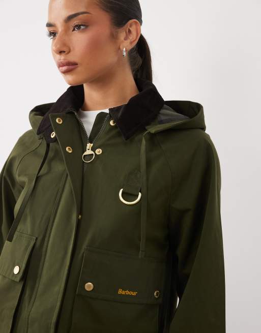 Barbour Terrington wasserabweisende Jacke mit Kapuze in Olivgrün, 3 von 4