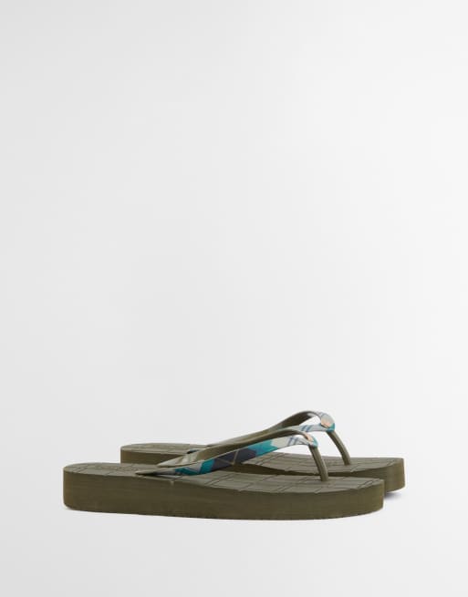 Barbour Tilda toe post tartan sandal in green, 5 of 5