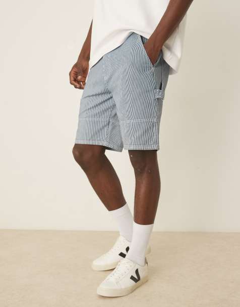 Barbour tindale stripe short in bleached blue - view 1