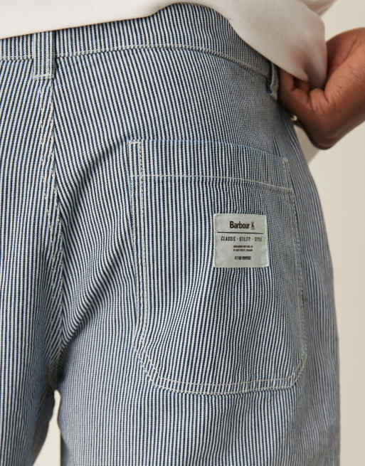 Barbour tindale stripe short in bleached blue, 4 of 5