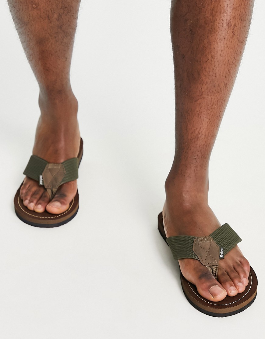Barbour toeman beach sandals in olive-Green