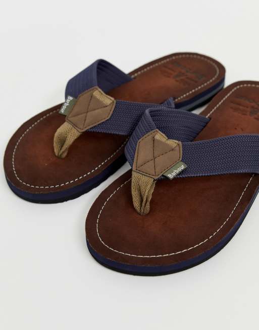 Barbour Toeman rubber flip flops in navy