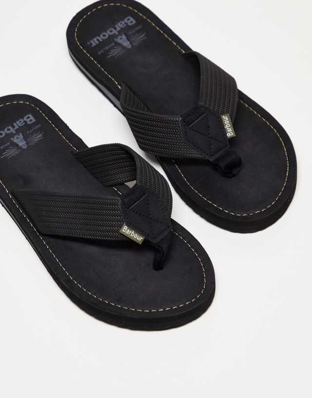 Barbour - toeman thong sandals in black