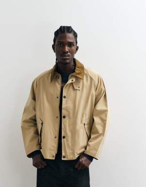 Barbour Transport oversized harrington jacket in stone