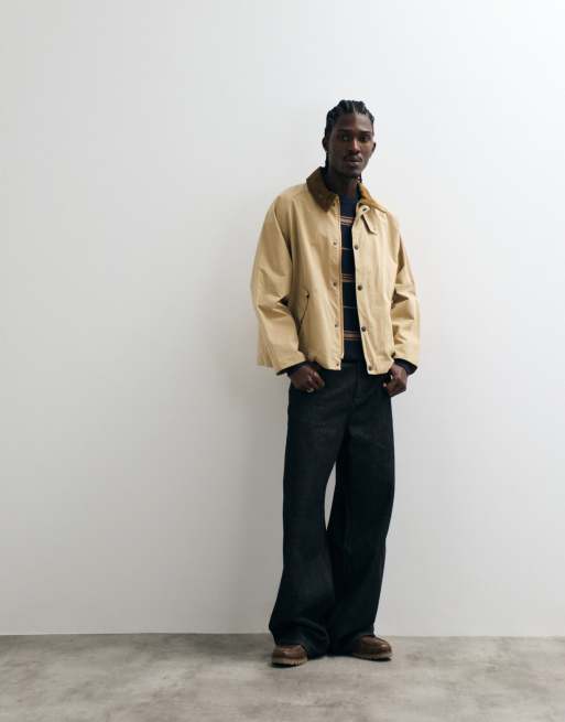 Barbour Transport oversized harrington jacket in stone, 2 of 5