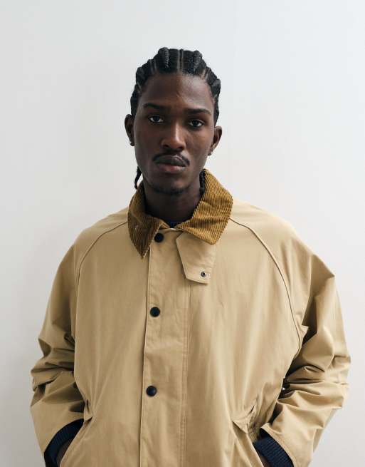 Barbour Transport oversized harrington jacket in stone, 4 of 5