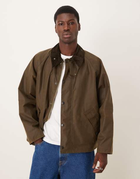 Barbour Transport oversized wax jacket in beech - view 1