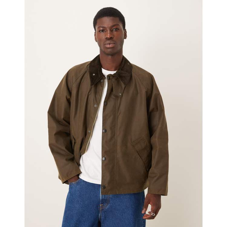 Barbour Transport oversized wax jacket in beech | ASOS