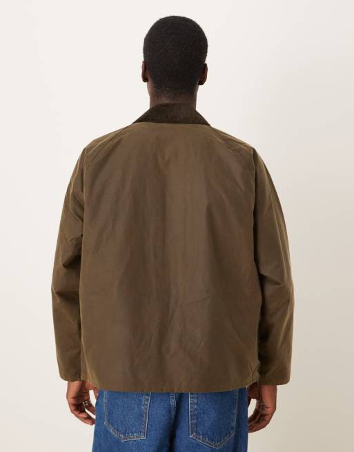 Barbour Transport oversized wax jacket in beech | ASOS