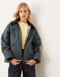 [Barbour] Barbour Transport premium wax jacket in dark slate/ancient-Grey 14 Slate