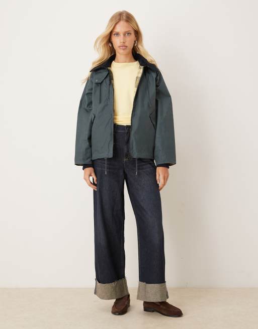 Barbour Transport premium wax jacket in dark slate/ancient