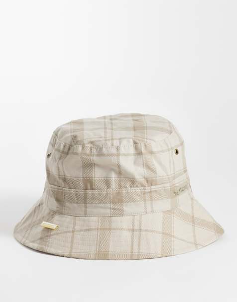 Barbour Transport tartan logo bucket hat in green/grey - view 1