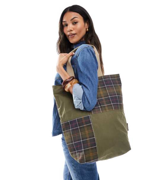 Barbour Transport tote bag in dusky green - view 1