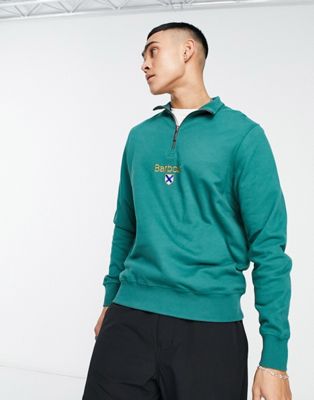 Barbour Trinity half zip sweatshirt in green