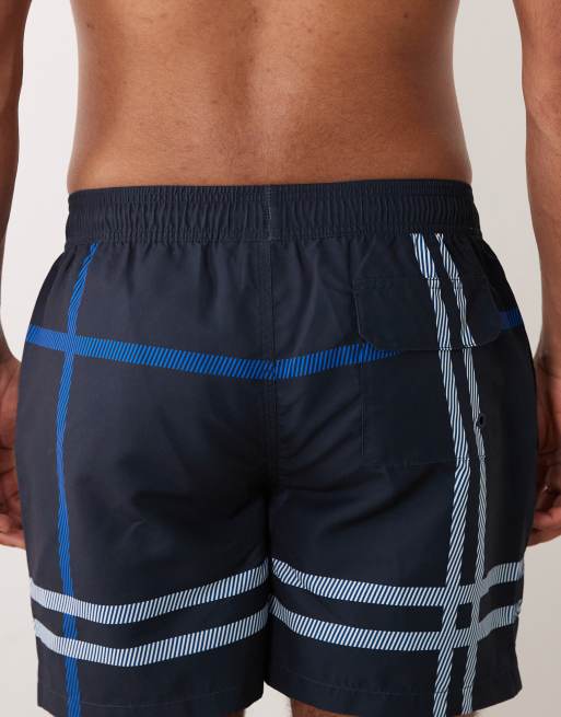 Barbour Twain tartan check logo swim short in navy, 5 of 5