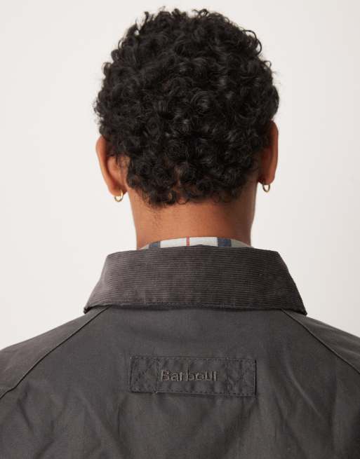 Barbour utility Spey wax jacket in charcoal - GREY
