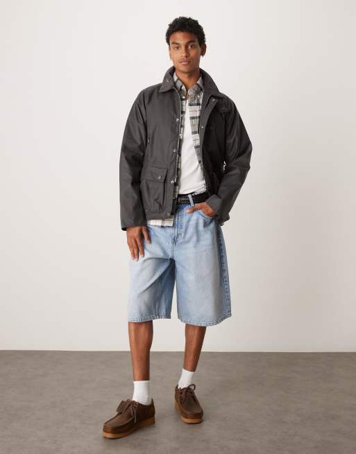 Barbour utility Spey wax jacket in charcoal - GREY | ASOS