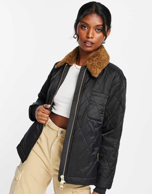 Barbour black cheap leather jacket