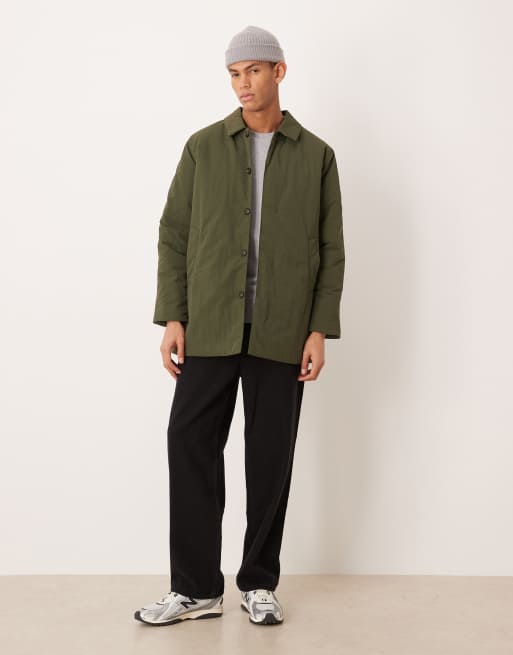 Barbour wadded lorden showerproof mac coat in olive, 2 of 5