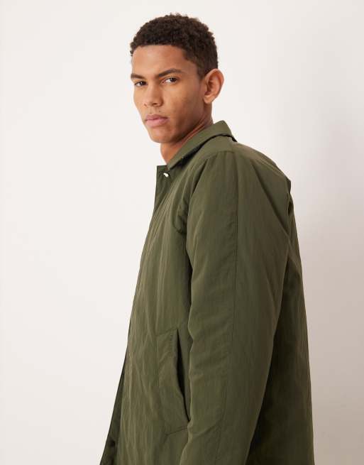 Barbour wadded lorden showerproof mac coat in olive, 4 of 5