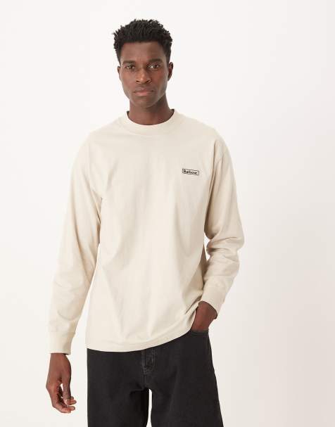 Barbour Walton oversized ls t-shirt in mist - WHITE - view 1