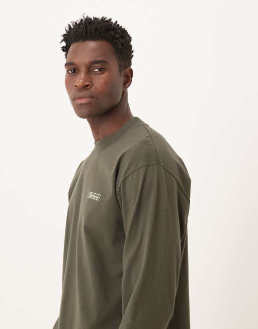 Barbour walton oversized ls t-shirt in sage, 4 of 5