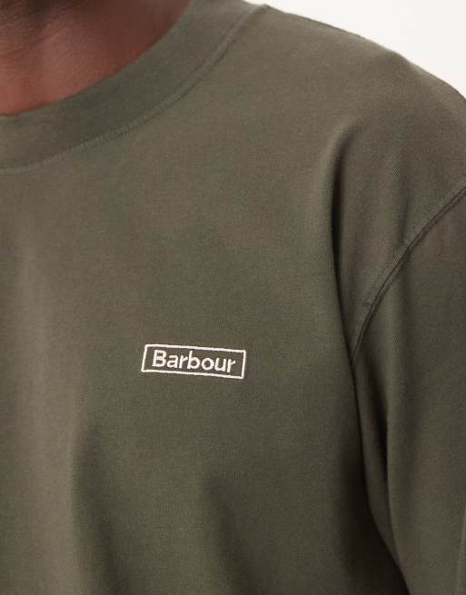Barbour walton oversized ls t-shirt in sage, 5 of 5