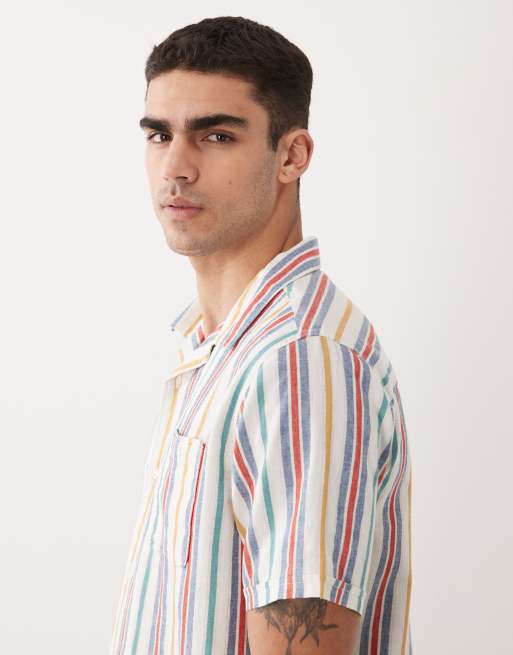 Barbour Waterbay short sleeve summer stripe shirt in multi, 3 of 5