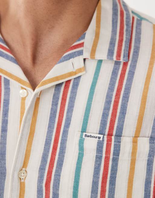 Barbour Waterbay short sleeve summer stripe shirt in multi, 4 of 5
