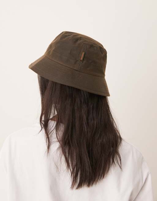 Barbour wax bucket hat in olive ASOS