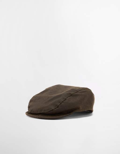 Barbour wax dog flat cap in green, 2 of 6