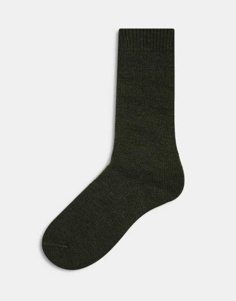 Barbour Wellington calf socks in olive green - view 1