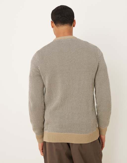 Barbour Wells crew neck sweater in washed stone - STONE, 3 of 5