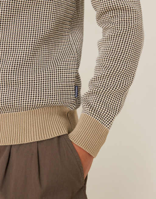 Barbour Wells crew neck sweater in washed stone - STONE, 5 of 5