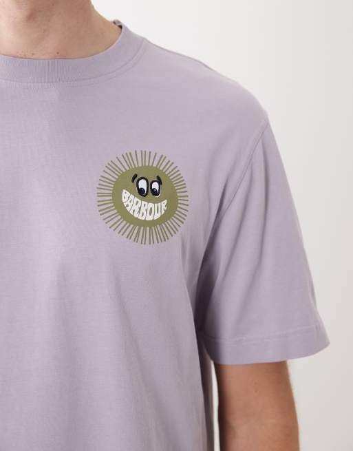 Barbour Westbury relaxed graphic logo t-shirt in lilac, 3 of 5
