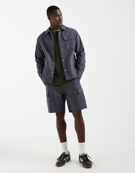 Barbour Wetheral twill overshirt in washed navy (part of a set) , 2 of 5