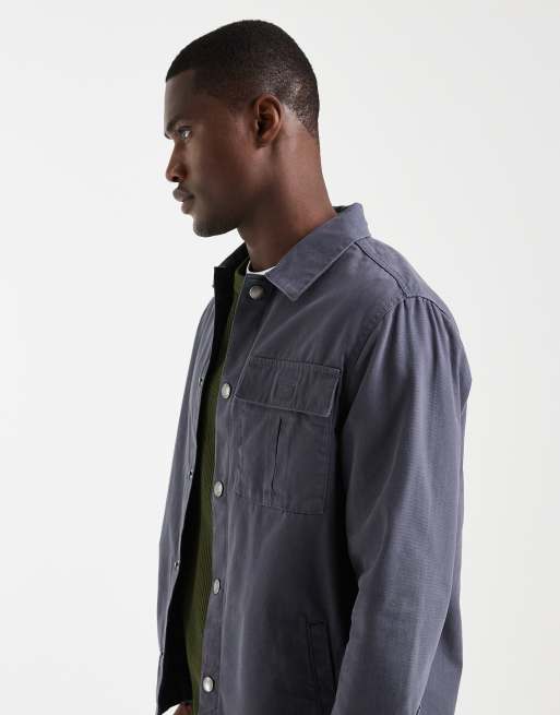 Barbour Wetheral twill overshirt in washed navy (part of a set) , 3 of 5