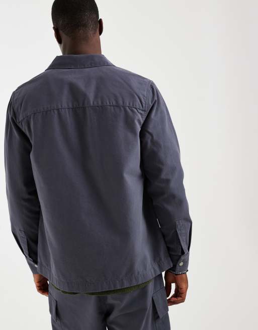 Barbour Wetheral twill overshirt in washed navy (part of a set) , 4 of 5