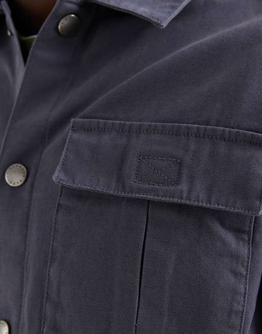 Barbour Wetheral twill overshirt in washed navy (part of a set) , 5 of 5