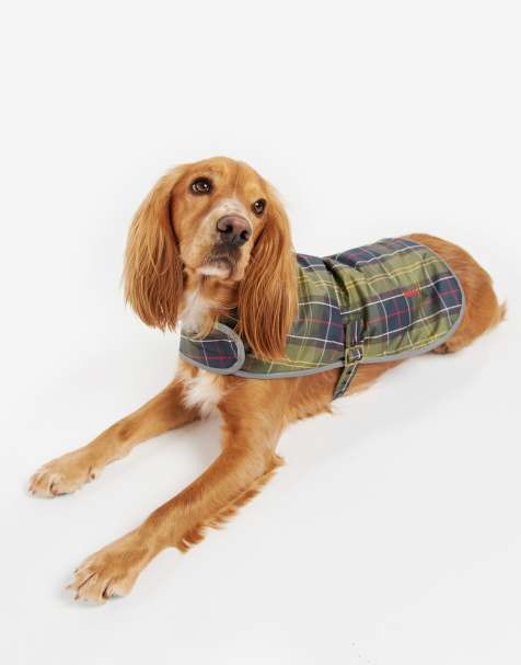 Barbour Wetherham tartan check dog coat in green - view 1