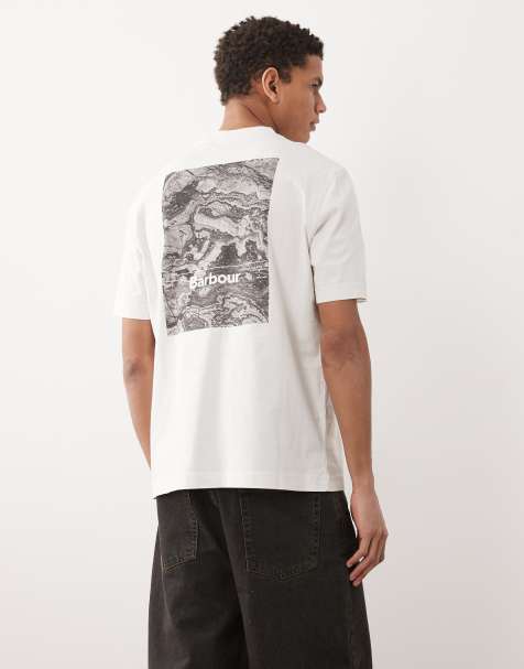 Barbour Wildfell relaxed graphic t-shirt with back print in off white